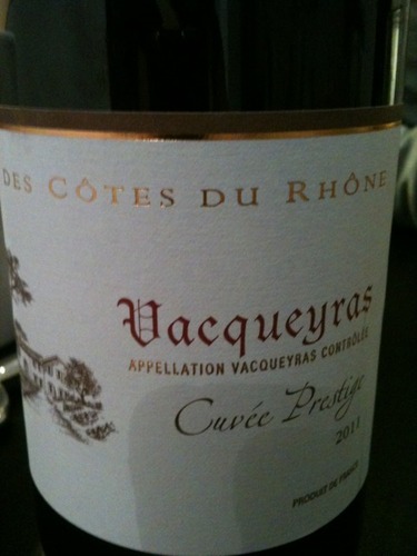 Cave Des vignerons De Vacqueyras Côtes du Rhône Cuvée Prestige 2011
