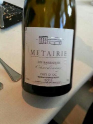 Metairie Les Barriques Chardonnay 2011