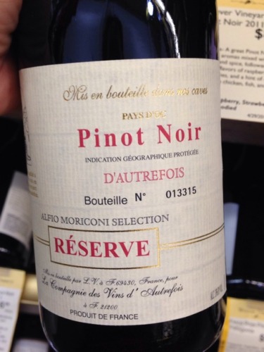 Compagnie Des Vins D'Autrefois Reserve Pinot Noir 2011