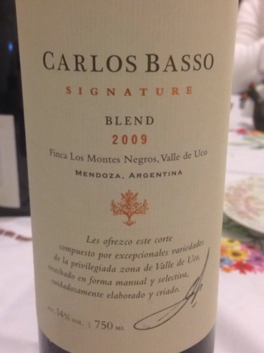 Carlos Basso Valle de Uco Mendoza Signature Blend 2009