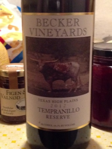 Becker Vineyards Reserve Tempranillo 2012