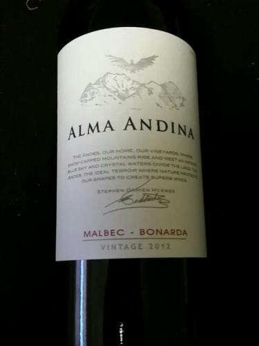 Andean Vineyards Alma Andina Malbec Bonarda 2012