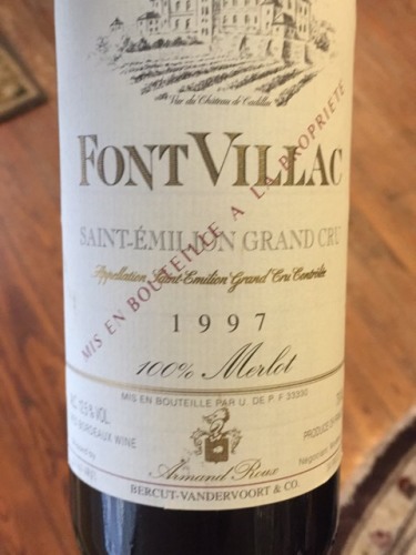 Armand Roux Font Villac Saint-Émilion Grand Cru 1997