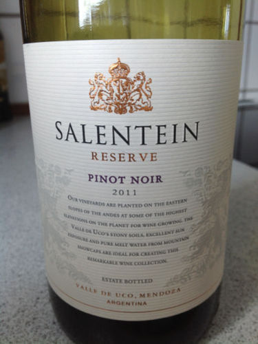 salentein reserve pinot noir 2011 salentein reserve pinot noir 2011