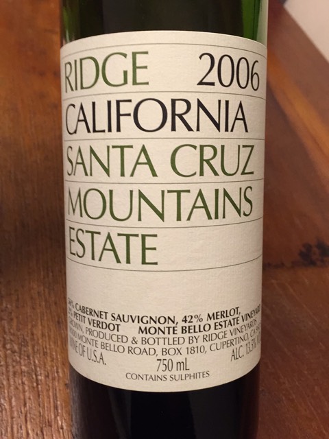 Ridge Vineyards Estate Red | Vivino 日本語