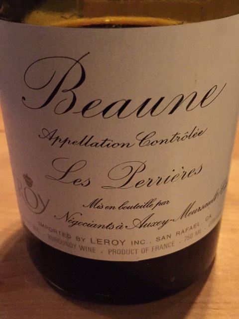 Leroy Beaune-Perrières 1986 赤ワイン（□□新着情報MS 2025年