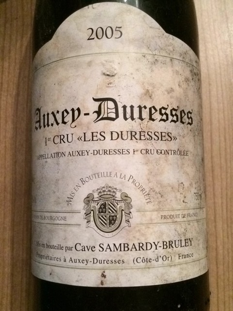 【ワイン】Auxey-Duresses 、Chablis Premier Cru オークセイ デュレス プルミエ クリュ 一級 レ エキュソー 1995