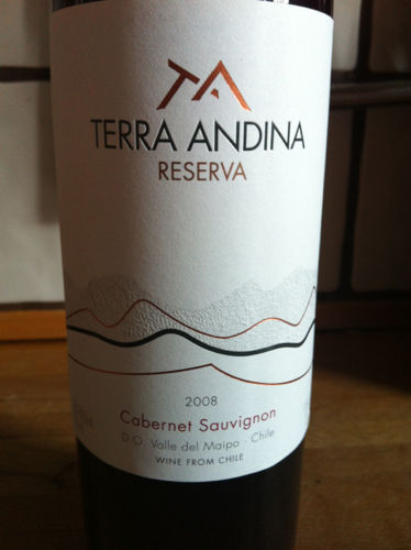 Terra Andina Cabernet Sauvignon Reserva 2008 wine label