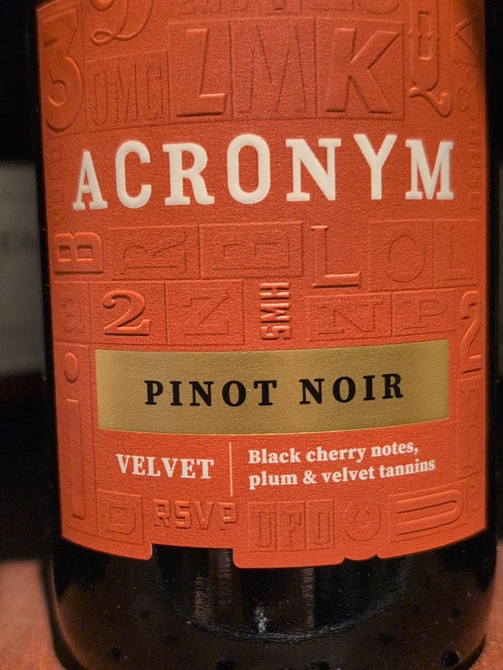 Acronym Velvet Pinot Noir | Vivino English