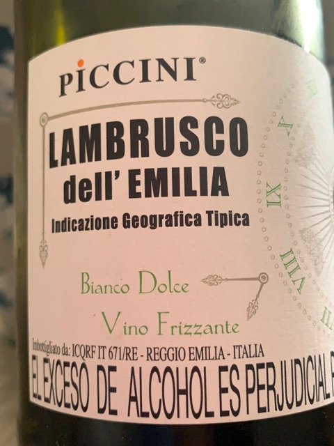 Lambrusco dell’ Emília Bianco Dolce