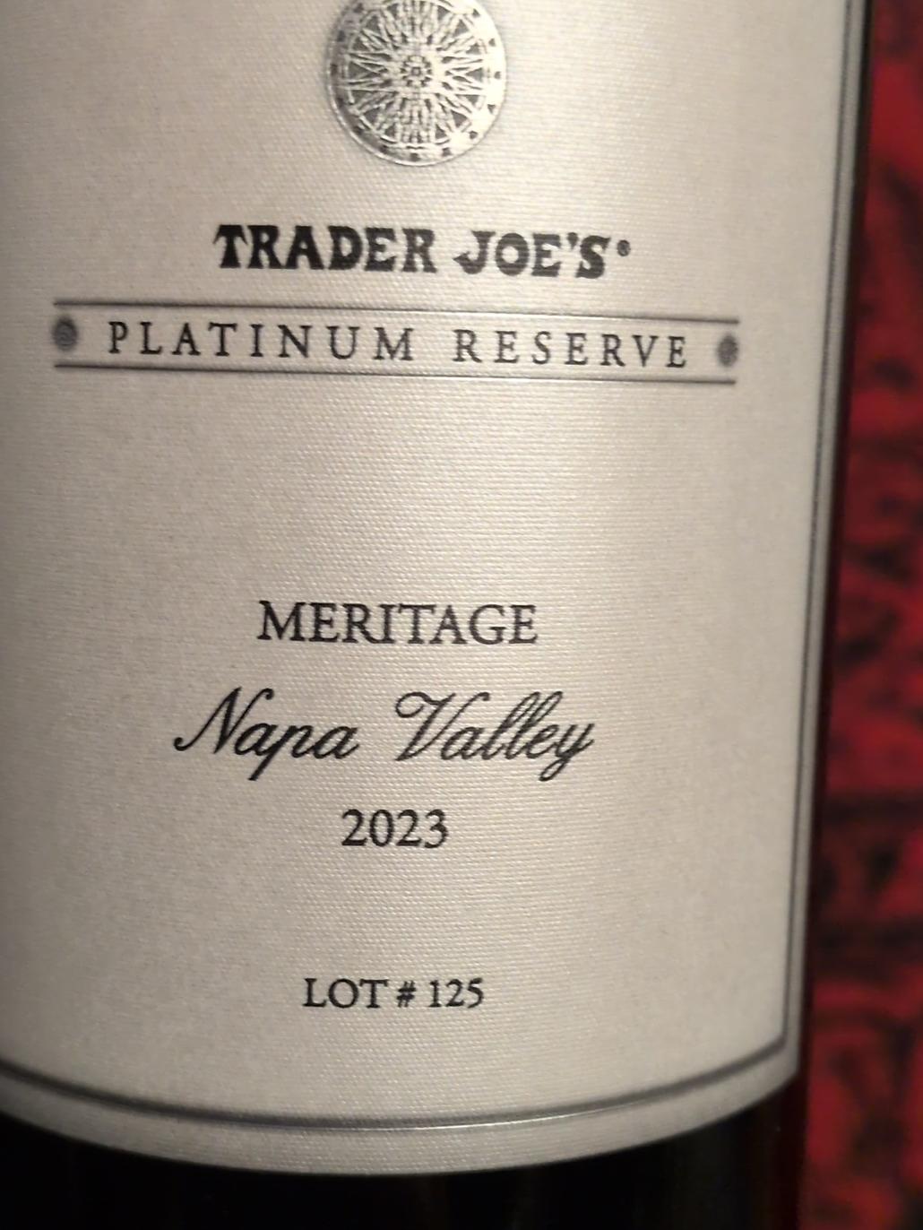Trader Joe's Platinum Reserve ワイン2本セット Trader Joe's
