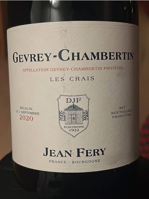 ワイン Jean Fery Gevrey-Chambertin Jean Féry & Fils Gevrey-Chambertin 'Les Crais' | Vivino 日本