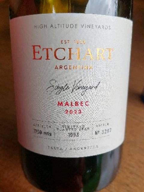 Bodegas Etchart Single Vineyard Malbec | Vivino English