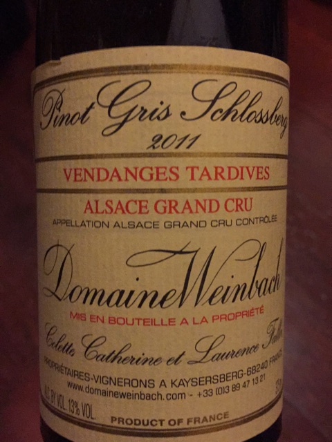 Domaine Weinbach Pinot Gris Alsace Grand Cru Schlossberg Vendanges