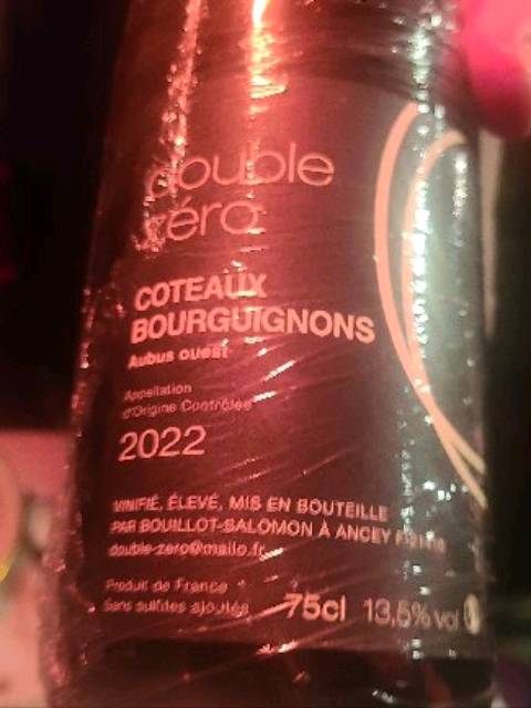 double zéro Coteaux Bourguignons 2021 Double Zéro Coteaux Bourguignons Aubus Ouest | Vivino English