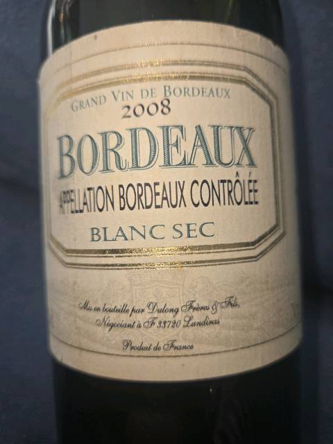 Dulong Bordeaux Blanc Sec 2003 wine label