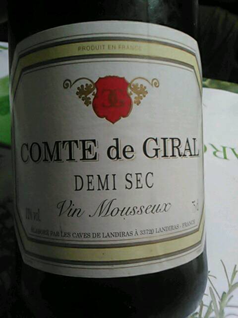 Les Caves de Landiras Comte de Giral Demi Sec Mousseux | Vivino 日本語