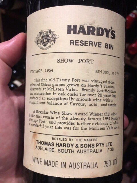 1951 Hardys Reserve Bin Show Port Vivino