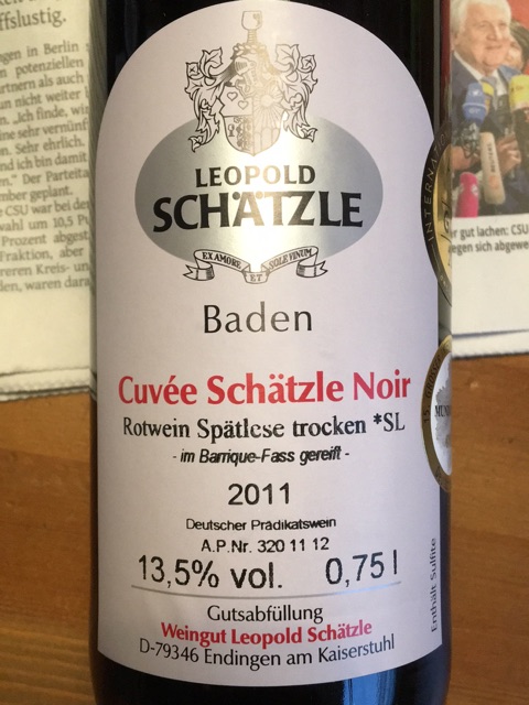 16 Leopold Schatzle Cuvee Schatzle Noir Rotwein Spatlese Trocken Sl Vivino