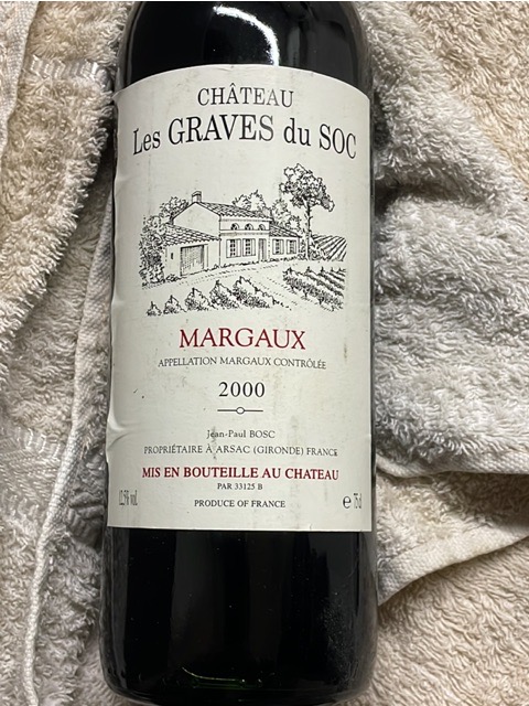Château Les Graves du Soc Margaux 1998 wine label