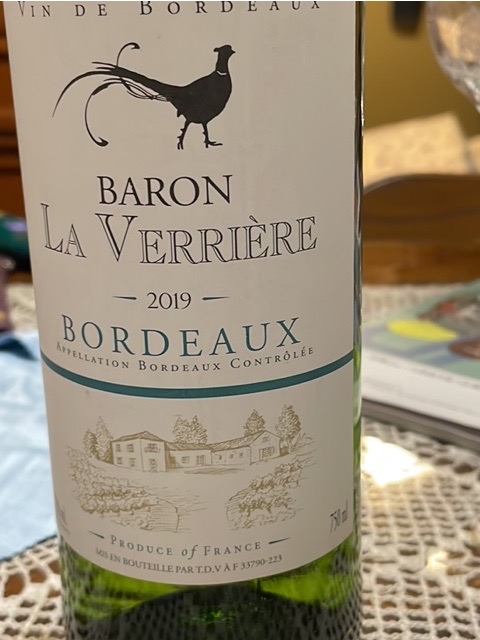 Château La Verriere Baron La Verrière Bordeaux Blanc | Vivino English