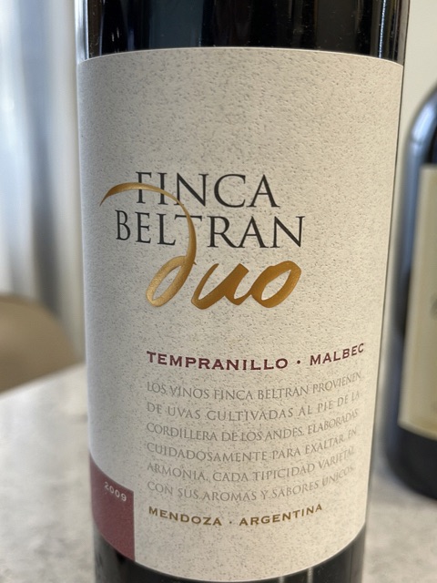 Beltran Duo Tempranillo - Malbec 2009 wine label