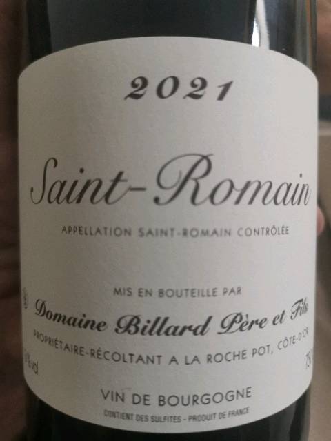 サンロマン 2018 Domaine Billard Père et Fils Domaine Billard Père et Fils 2018 - Esteban Brunello Wines