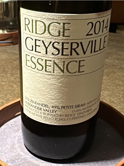 Ridge Vineyards Geyserville Essence | Vivino 日本語