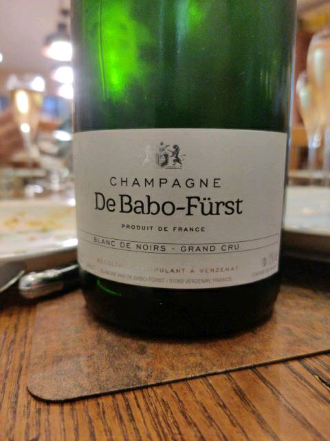 DE Babo-Fürst シャンパン ブリュットグランクリュ De Babo-Fürst Blanc de Noirs Champagne Grand Cru 'Verzenay