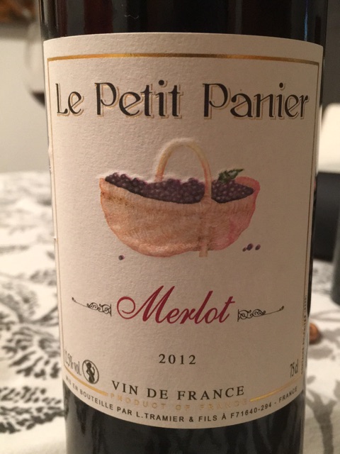 L . Tramier & Fils Le Petit Panier Merlot 2017 wine label