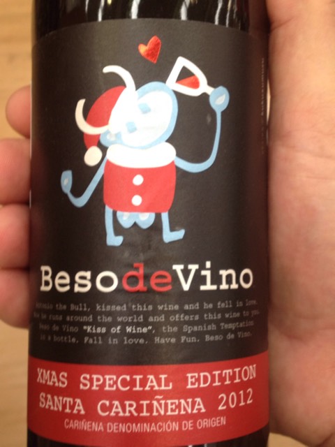 Beso de Vino Xmas Special Edition Cariñena 2012 wine label