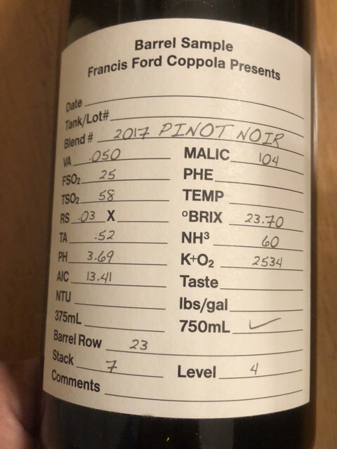 Barrel Sample Pinot Noir