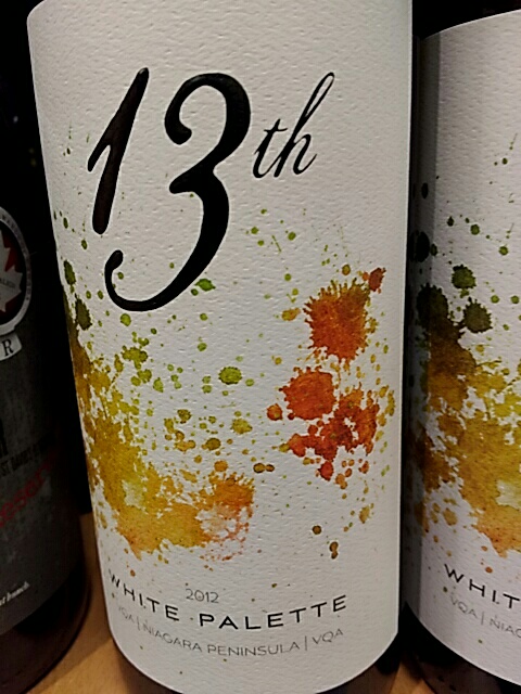 13th Street White Palette 2012 wine label