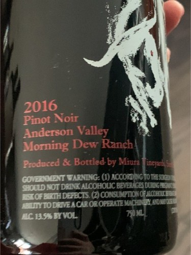 Miura Morning Dew Ranch Pinot Noir | Vivino United Kingdom