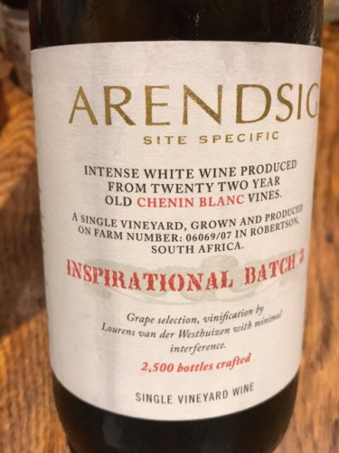 Arendsig Inspirational Batch 3 Chenin Blanc 2016 Wine Info