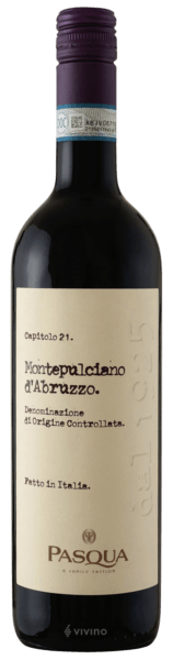 Pasqua Vigneti e Cantine Capitolo 21 Montepulciano d'Abruzzo