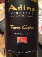 Adina Vineyard Winemakers Reserve Thanas Chades Shiraz