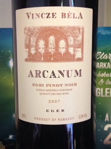 Vincze Béla Borászat Arcanum Egri Pinot Noir Wine Info