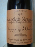 Mommessin Beaujolais Nouveau Vendange du 3 Octobre