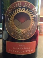 Canon de Sol Winery Champoux Syrah