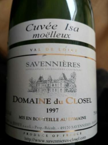Domaine du Closel - Château des Vaults Cuvée Isa Moëlleux Savennières ...
