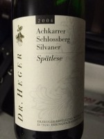 Dr. Heger Achkarrer Schlossberg Silvaner Spätlese