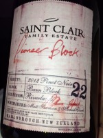 Saint Clair Family Estate Pioneer Block 22 Barn Block Pinot Noir