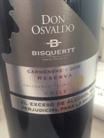 Bisquertt Family Vineyards Don Osvaldo Reserve Carmenère