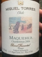 Miguel Torres Chile Maquehua Barrel Fermented Chardonnay