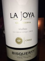 Bisquertt Family Vineyards La Joya Gran Reserva Malbec