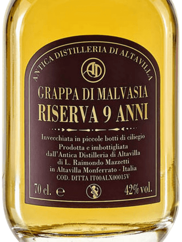 N.V. Antica Distilleria di Altavilla Riserva 9 Anni Grappa di Malvasia