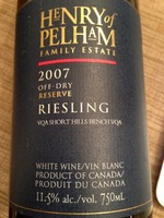Henry of Pelham Reserve Riesling Off-Dry