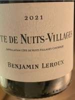 Benjamin Leroux Côte de Nuits Villages