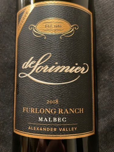deLorimier Furlong Ranch Reserve Malbec | Vivino English